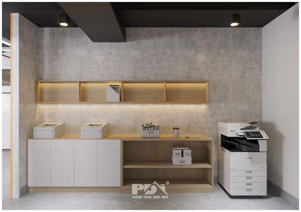 Khu vực in ấn tài liệu trong thiết kế & thi công văn phòng Mixel