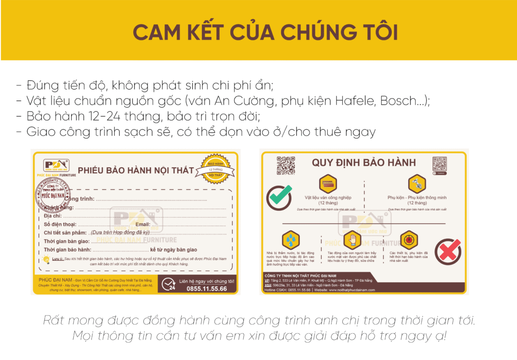 Chính sách bảo hành nội thất của Phúc Đại Nam dài lâu