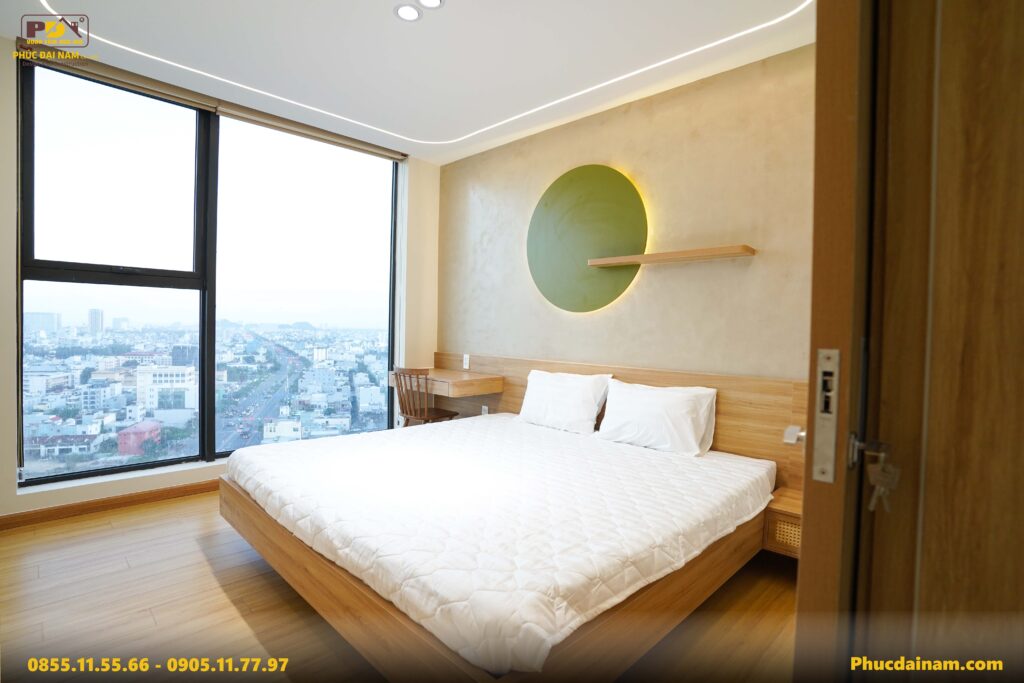 Nội thất căn hộ 1Br+ Sun Cosmo Đà Nẵng của chị Tuyết: Không gian phòng ngủ