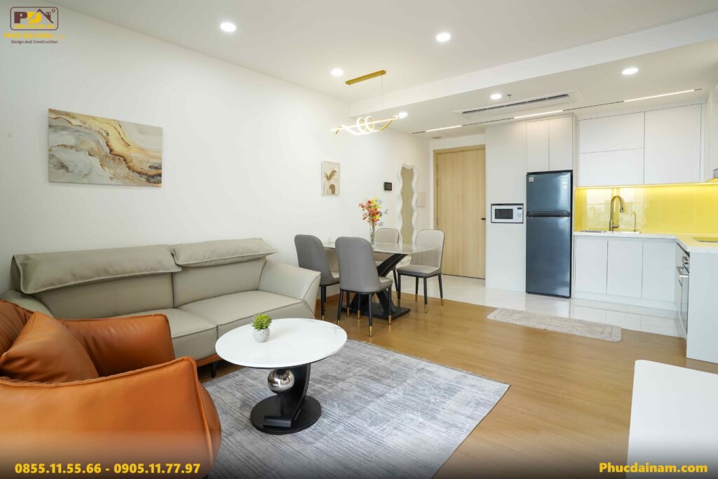 Đường nét nội thất trong không gian được bố trí khéo léo, phù hợp với sở thích của chủ nhà