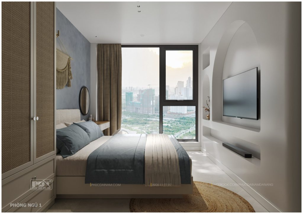 Ánh sáng tự nhiên từ cửa sổ lớn giúp căn phòng trở nên thoáng đãng hơn, ăn gian hiệu ứng thị giác